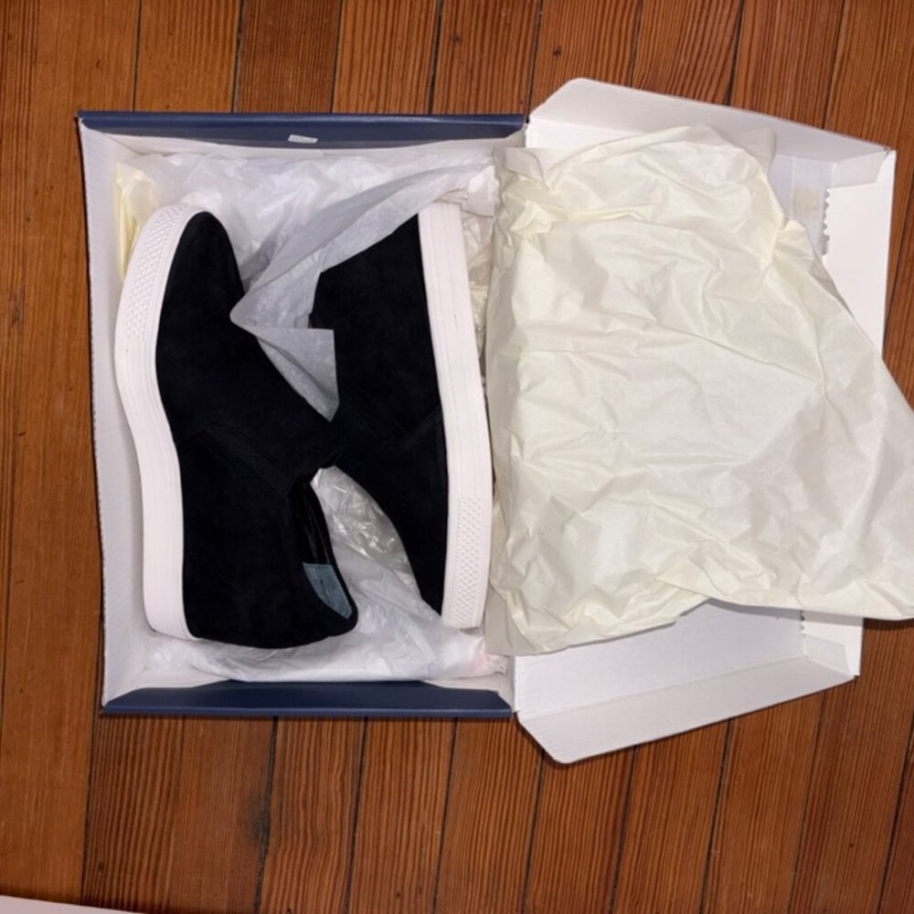 Caslon Black Suede Wedge Slipons/Sneakers - Picture 2 of 14